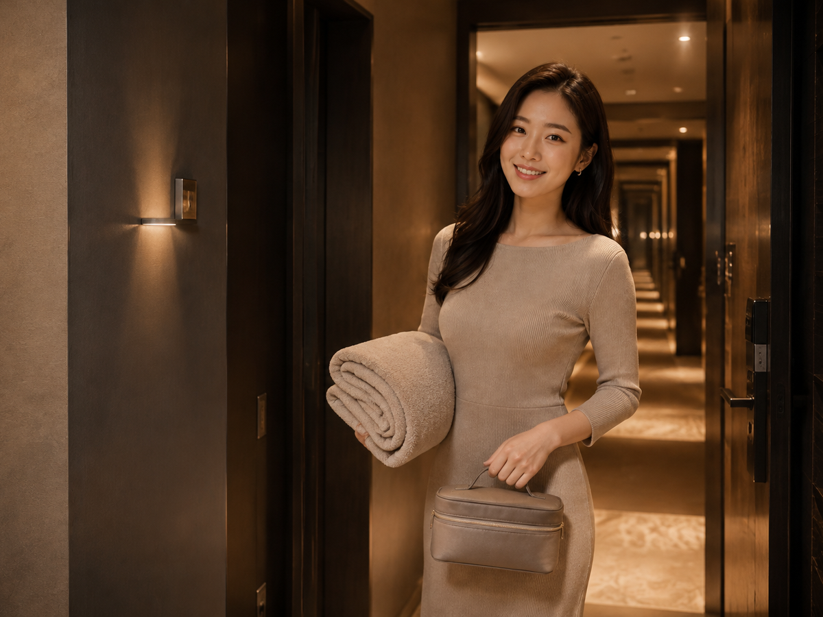 인천 청라 방문 홈케어 일정을 준비하는 젊은 성인 한국 여성 관리사
